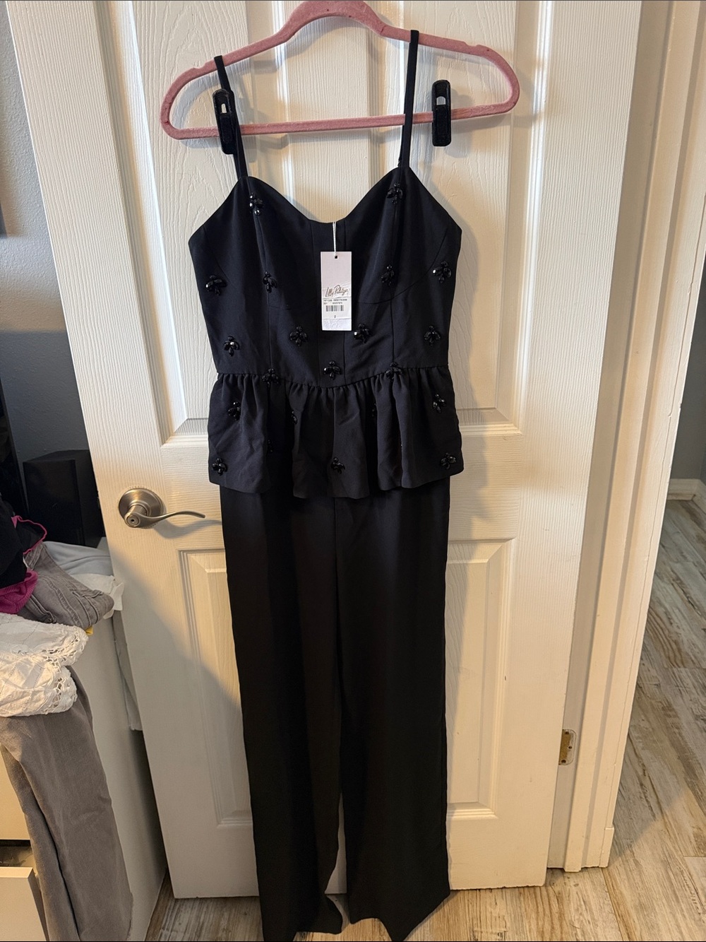 Lilly Pulitzer!!!!  Black Beaded Peplum Jumpsuit